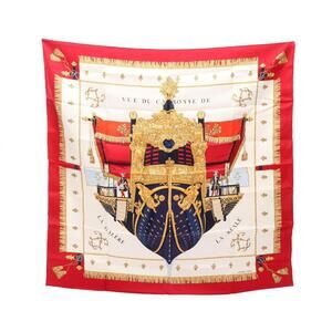 HERMES Red Silk Scarf